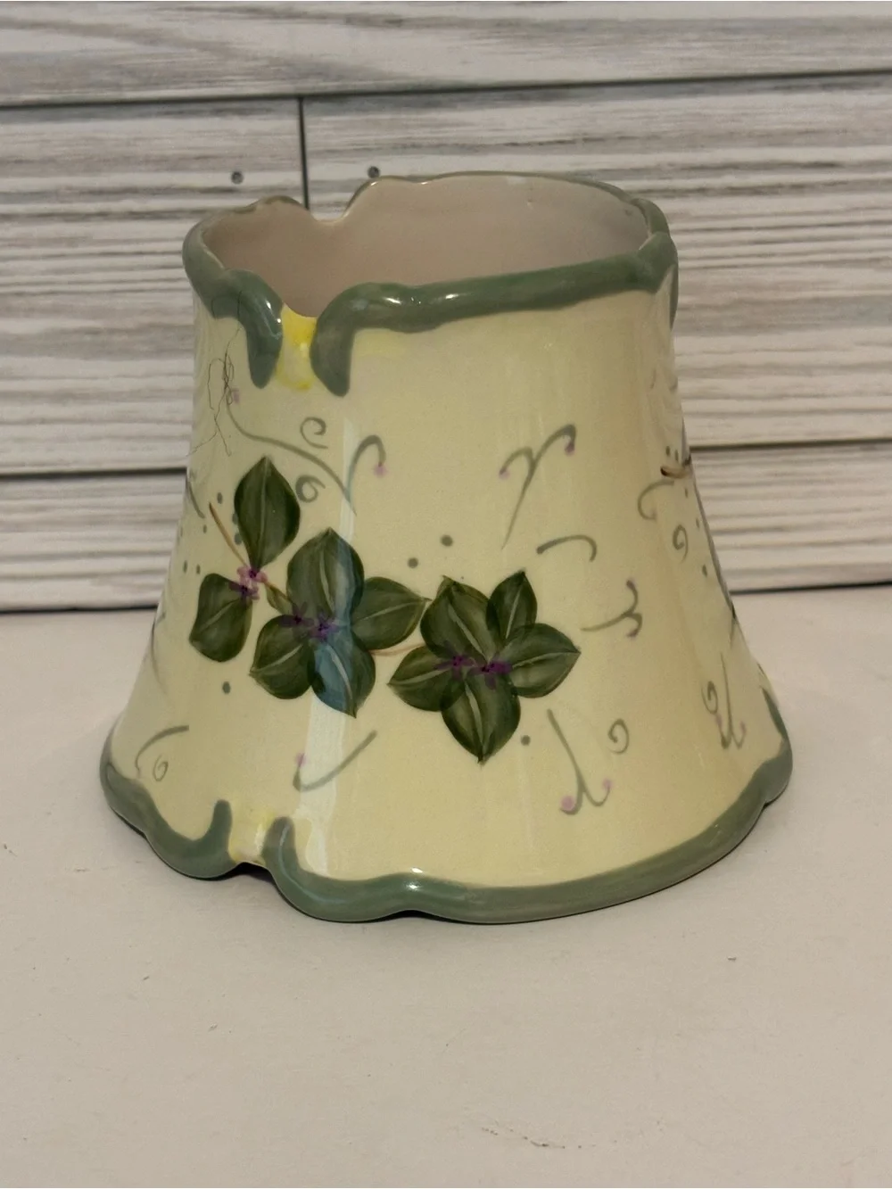 Vintage PartyLite Strawberry Fields Ceramic Jar Candle Shade & Underplate P7316